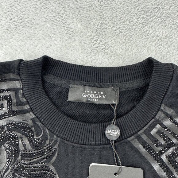 Avenue George V Paris Black Sweater Men’s Size L - Picture 2 of 15